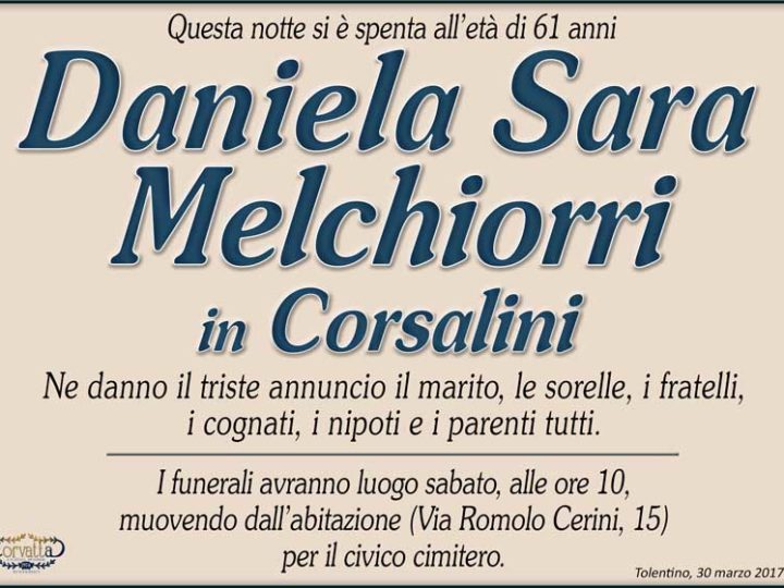 Melchiorri Daniela Sara Corsalini