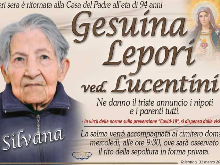 Lepori Gesuina (Silvana) Lucentini