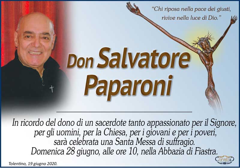 Don Salvatore Paparoni | AGENZIA FUNEBRE, POMPE FUNEBRI, IMPRESA ...