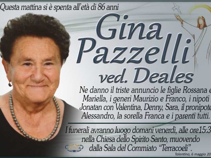 Pazzelli Gina Deales | NECROLOGI TOLENTINO