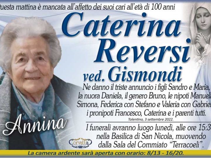 Reversi Caterina (Annina) Gismondi