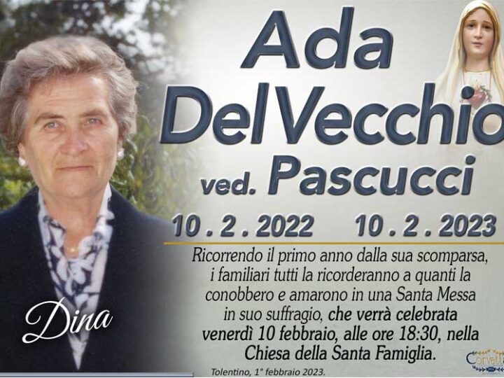 Anniversario: Del Vecchio Ada Pascucci