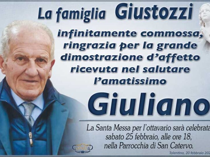 Ringraziamento: Giustozzi Giuliano