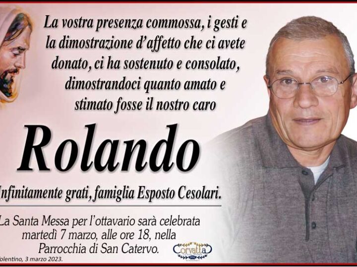 Ringraziamento: Esposto Cesolari Rolando