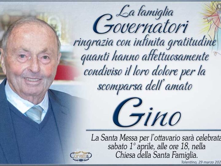 Ringraziamento: Gino Governatori