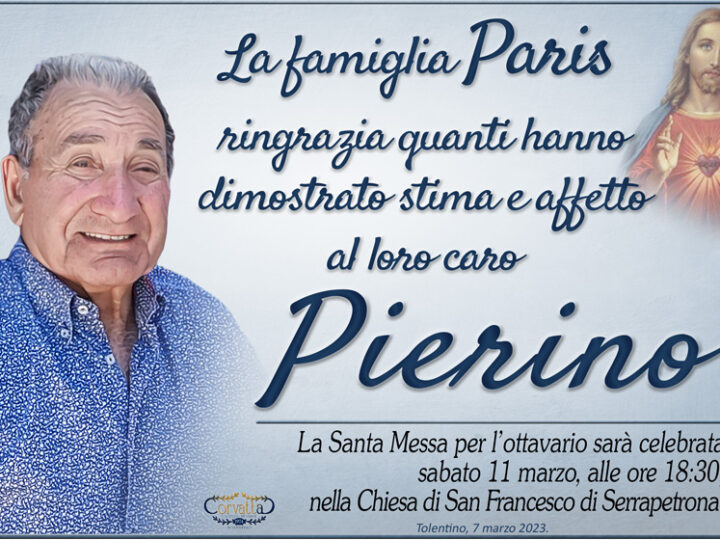Ringraziamento: Pierino Paris
