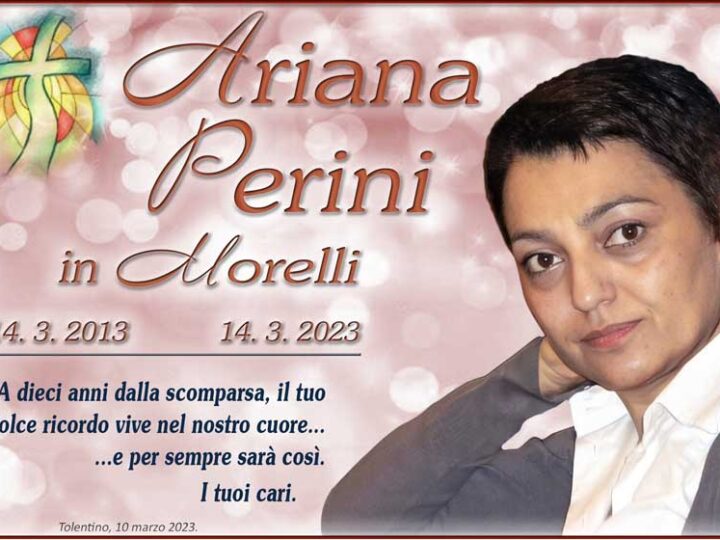 Anniversario: Ariana Perini Morelli