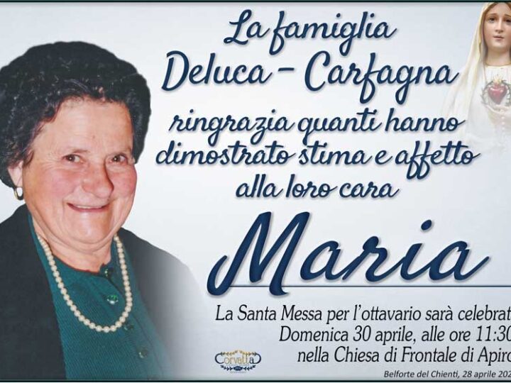 Ringraziamento: Maria Medici Deluca