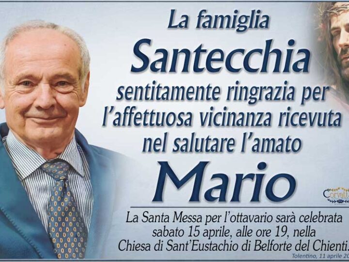 Ringraziamento: Mario Santecchia