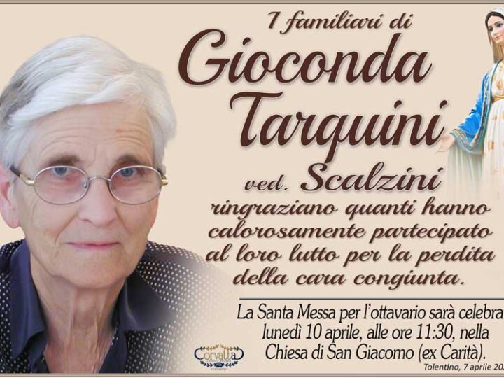 Ringraziamento: Gioconda Tarquini Scalzini