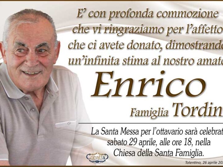 Ringraziamento: Enrico Tordini