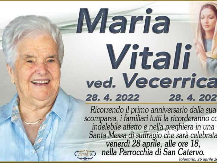 Anniversario: Maria Vitali Vecerrica
