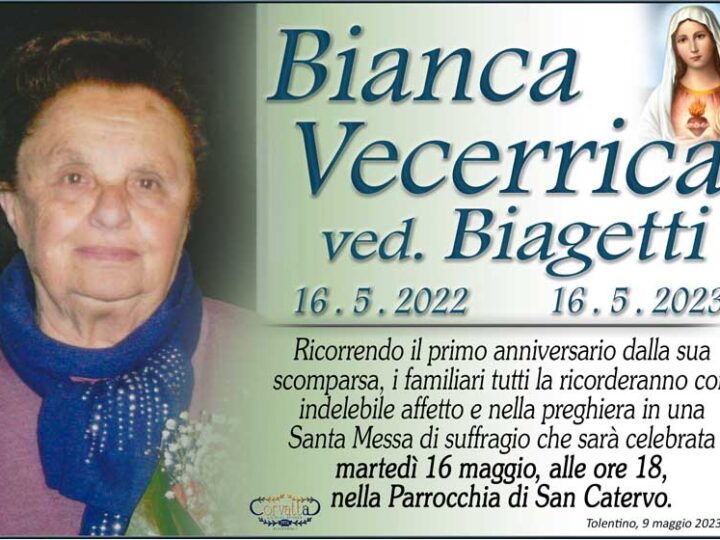 Annivarsario: Bianca Vecerrica Biagetti