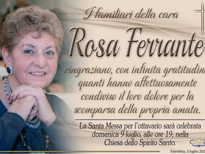 Ringraziamento: Rosa Ferrante