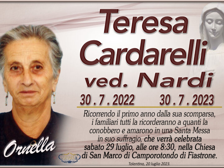 Anniversario: Teresa Cardarelli Nardi