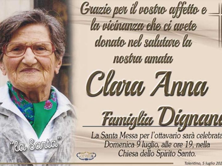 Ringraziamento: Clara Anna Salvatori Dignani