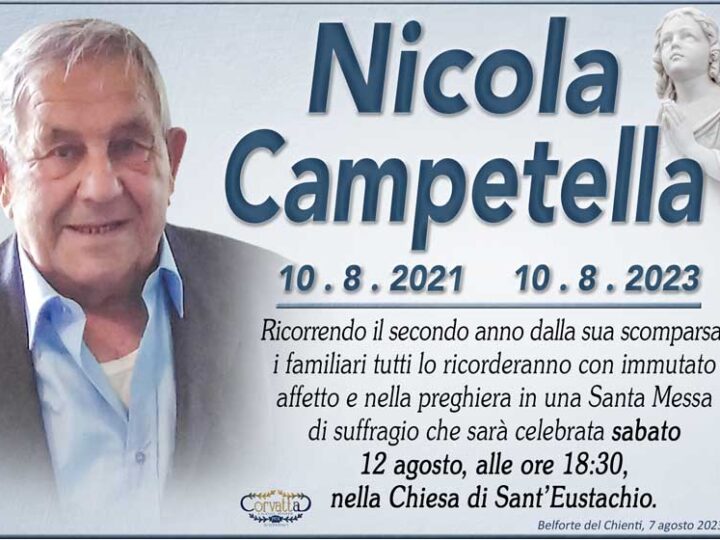 Anniversario: Nicola Campetella