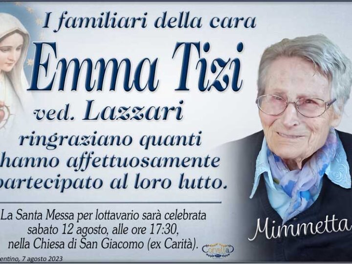 Ringraziamento: Emma Tizi Lazzari