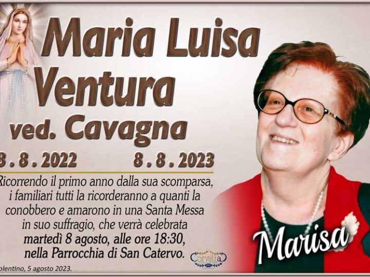 Anniversario: Maria Luisa Ventura Cavagna
