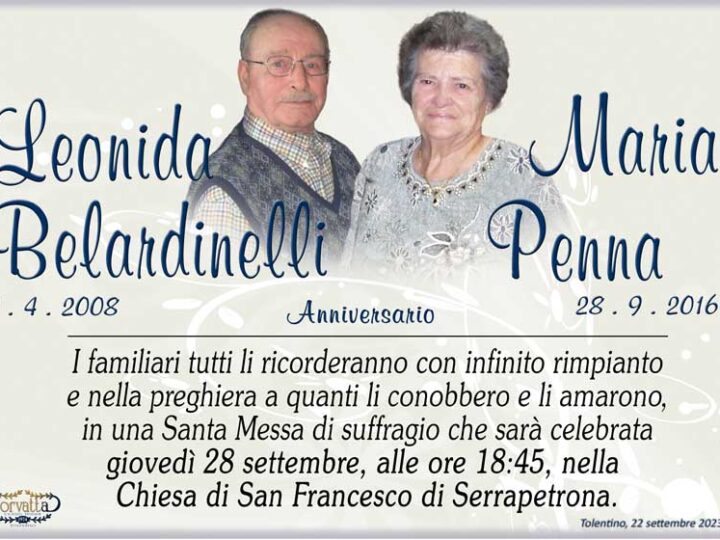 Anniversario: Leonida Belardinelli e Maria Penna