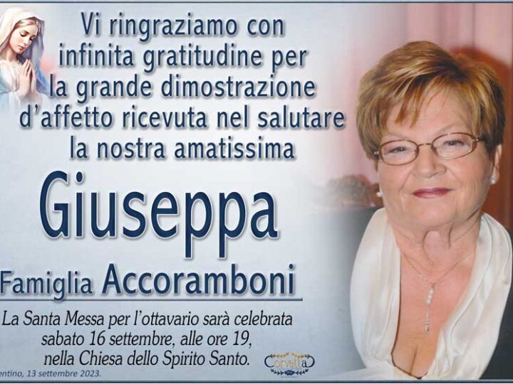 Ringraziamento: Giuseppa Bellini Accoramboni