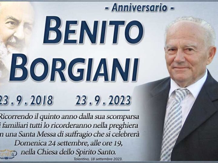 Anniversario: Benito Borgiani