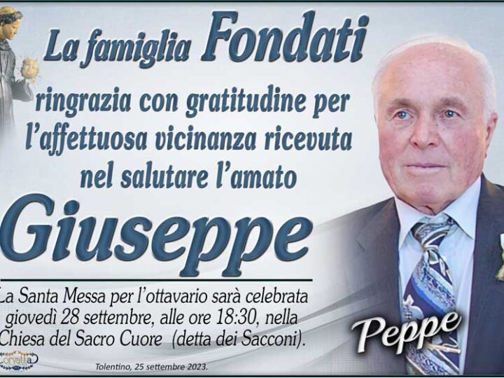 Ringraziamento: Giuseppe Fondati