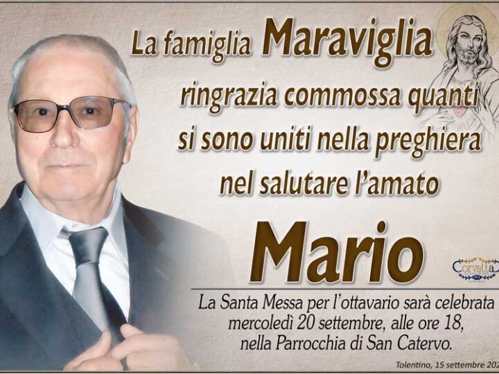 Ringraziamento: Mario Maraviglia