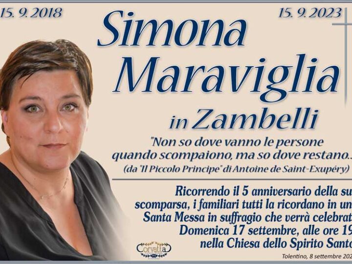 Anniversario: Simona Maraviglia Zambelli