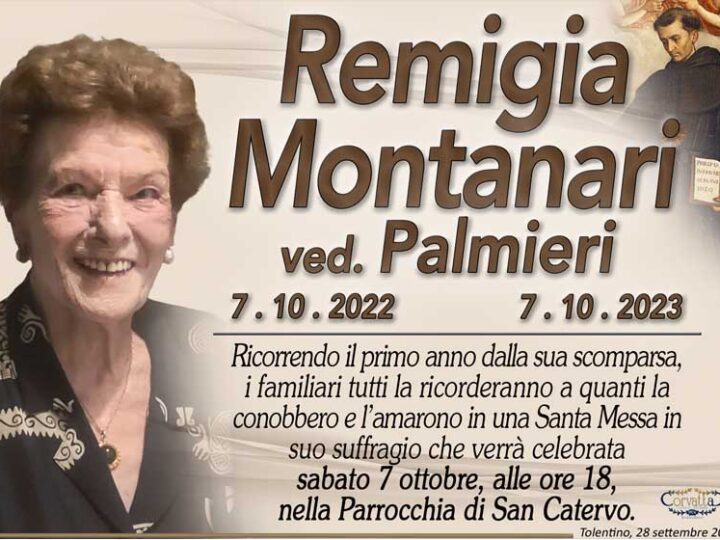 Anniversario: Remigia Montanari Palmieri
