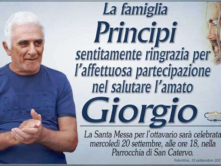 Ringraziamento: Giorgio Principi