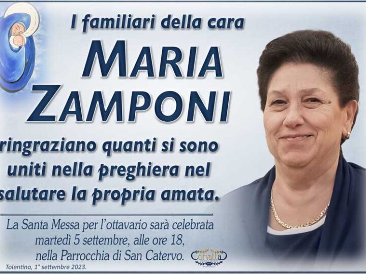 Ringraziamento: Maria Zamponi