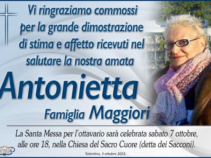 Ringraziamento: Antonietta Maggiori
