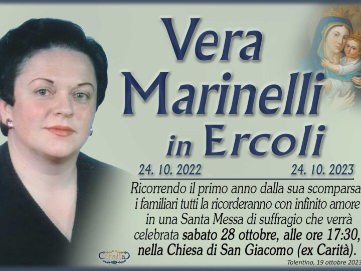 Anniversario: Vera Marinelli Ercoli