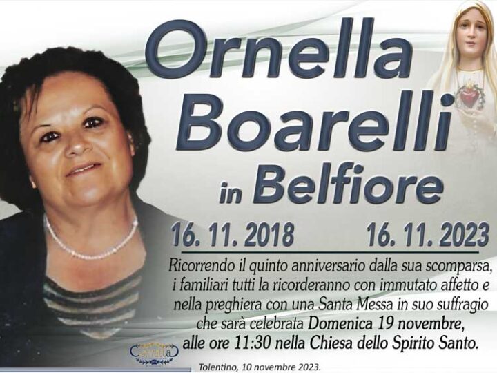Anniversario: Ornella Boarelli Belfiore