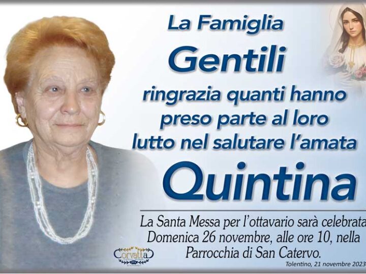 Ringraziamento: Quintina Giorgi Gentili