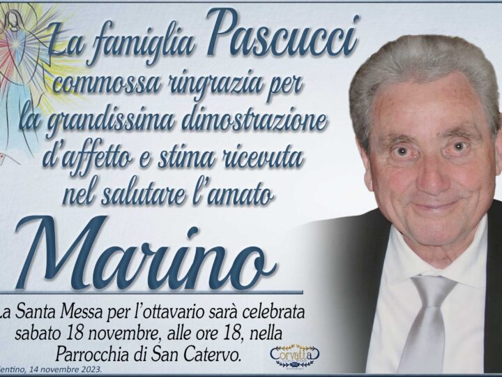 Ringraziamento: Marino Pascucci