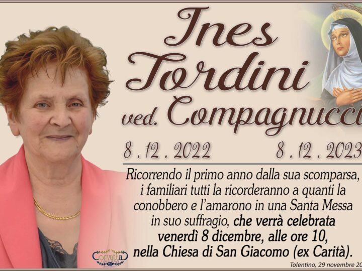 Anniversario: Ines Tordini Compagnucci