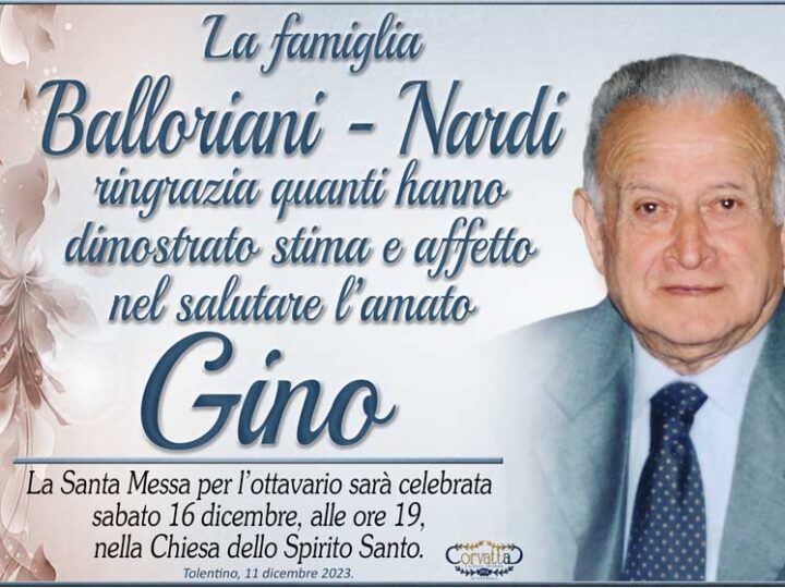 Ringraziamento: Gino Balloriani