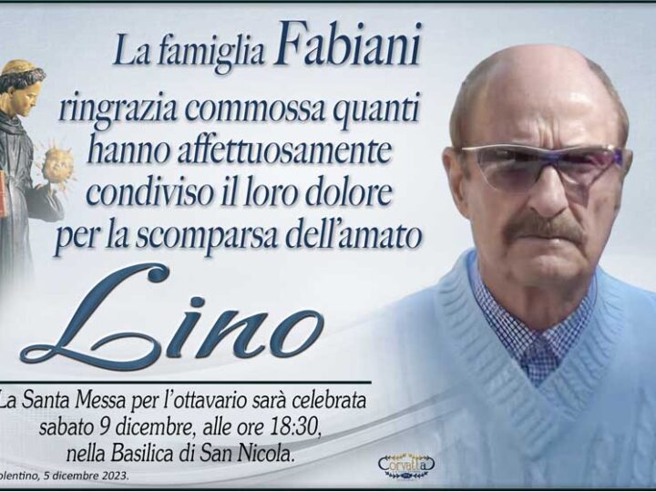 Ringraziamento: Lino Fabiani
