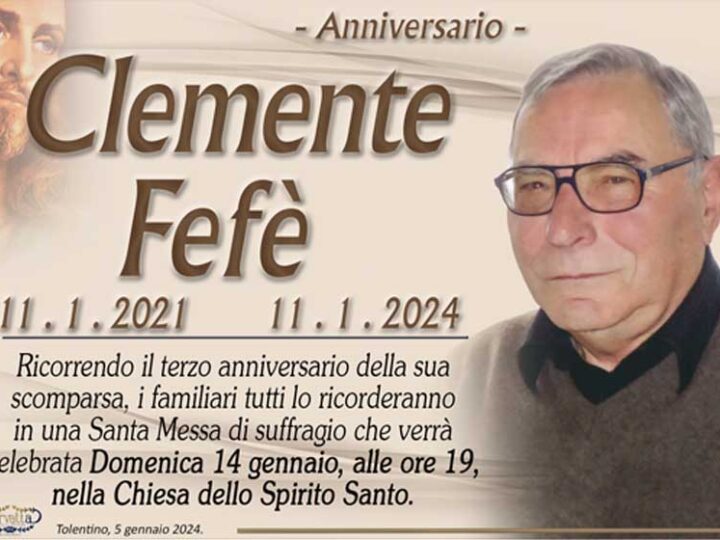 3° Anniversario: Clemente Fefè