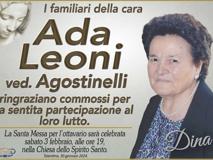 Ringraziamento: Ada Leoni Agostinelli