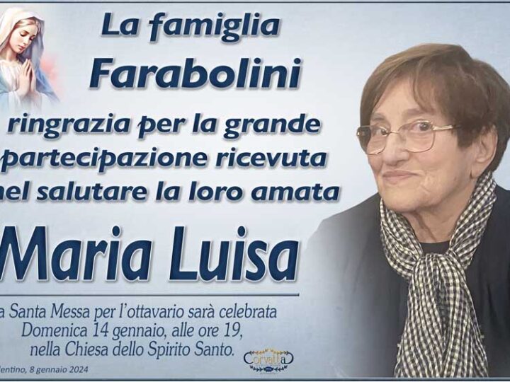 Ringraziamento: Maria Luisa Pesallaccia Farabolini