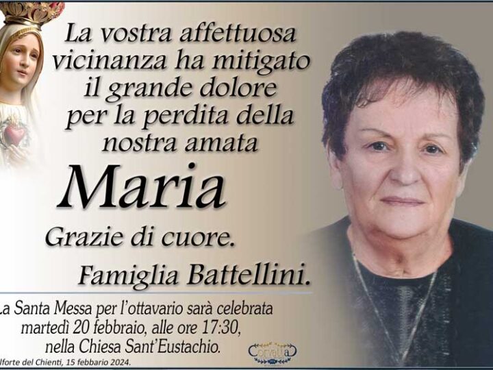 Ringraziamento: Maria Aramini Lambertucci Battellini