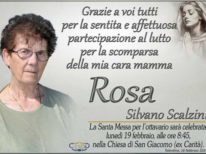 Ringraziamento: Rosa Trobbiani Scalzini
