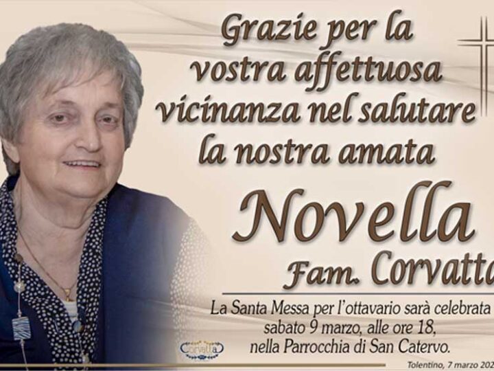 Ringraziamento: Novella Benedetti Corvatta