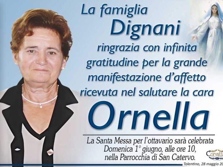 Ringraziamento: Ornella Biagetti Dignani