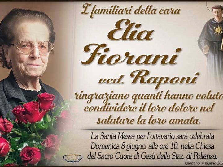 Ringraziamento: Elia Fiorani Raponi