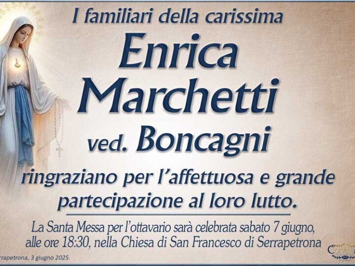Ringraziamento: Enrica Marchetti Boncagni