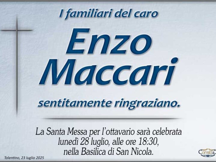 Ringraziamento: Enzo Maccari